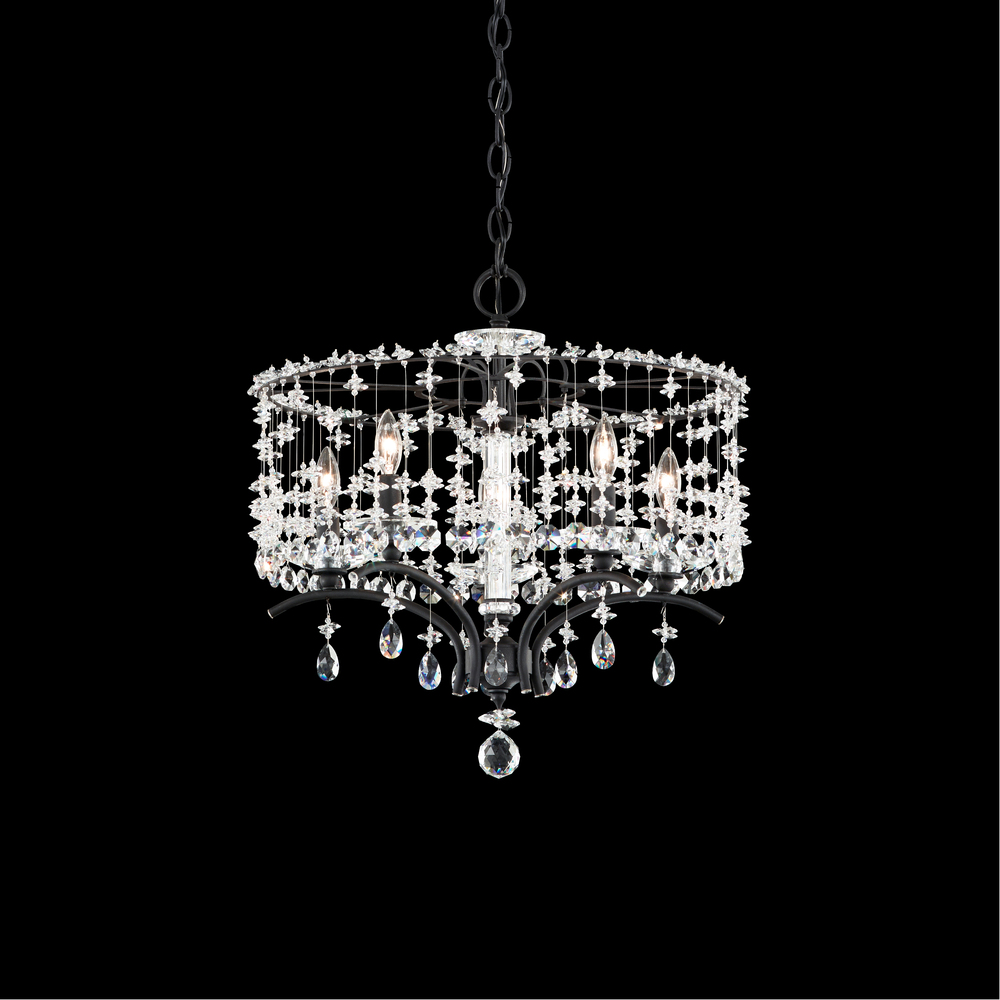 Bella Rose 5 Light 120V Chandelier in Ferro Black with Heritage Handcut Crystal