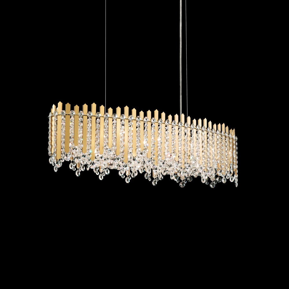 Chatter 12 Light 120V Pendant in Gold Mirror with Optic Crystal