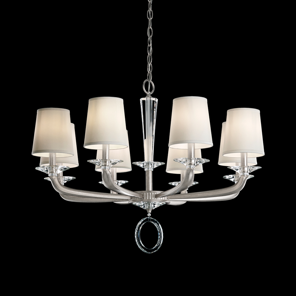 Emilea 8 Light 120V Chandelier in Jet Black with Optic Crystal