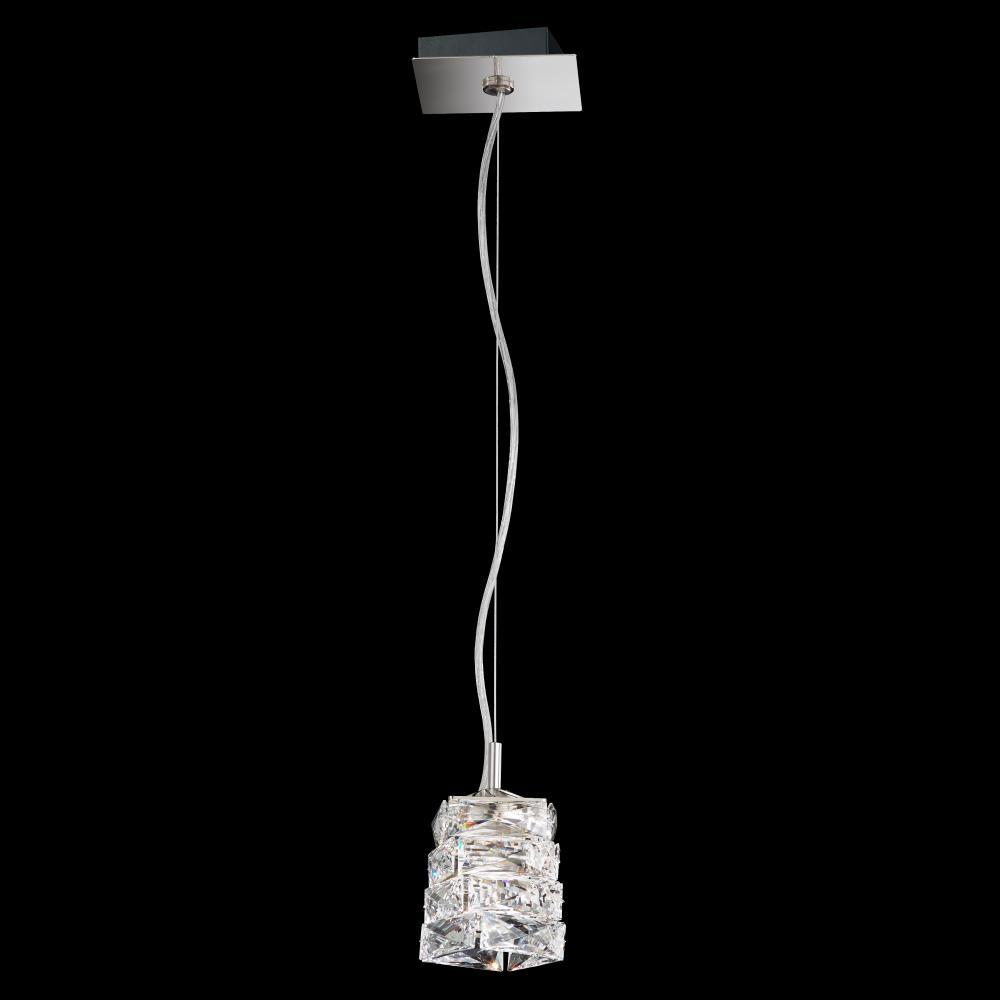 Glissando 12IN LED 120V Mini Pendant in Stainless Steel with Crystals from Swarovski®