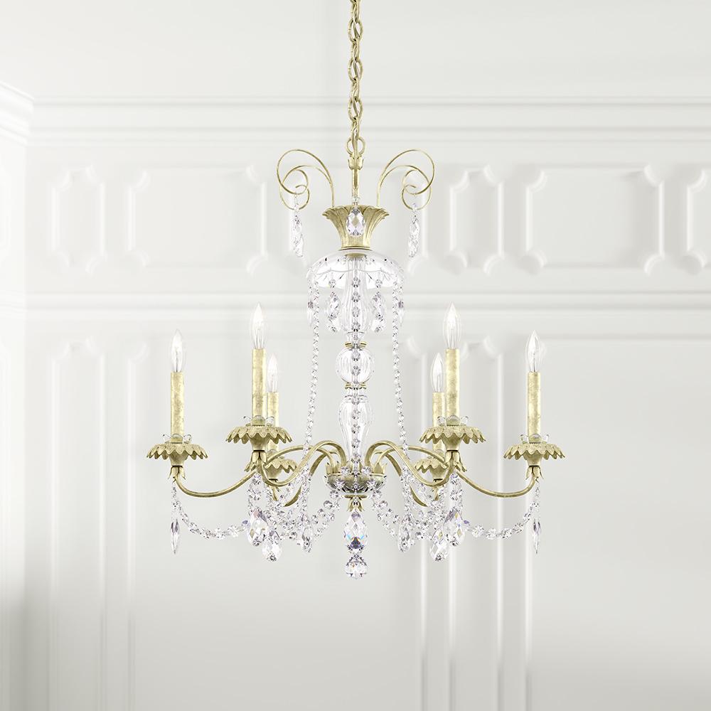 Helenia 6 Light 120V Chandelier in Heirloom Silver with Heritage Handcut Crystal