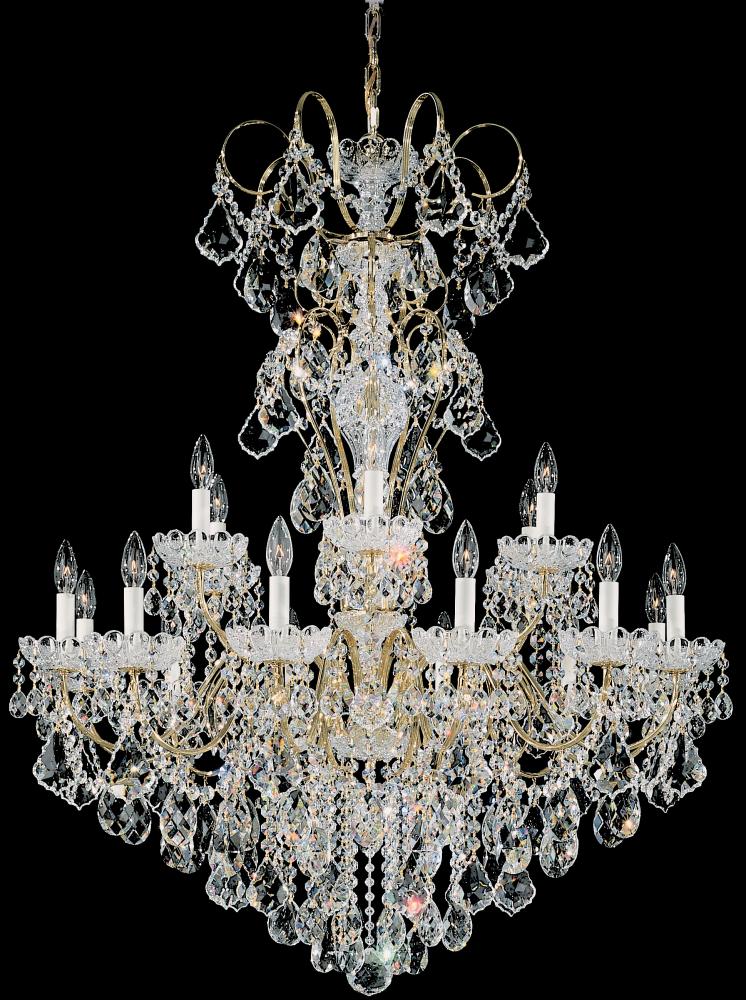 New Orleans 18 Light 120V Chandelier in Polished Silver with Heritage Handcut Crystal