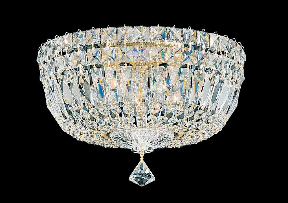 Petit Crystal Deluxe 5 Light 120V Semi-Flush Mount in Aurelia with Optic Crystal