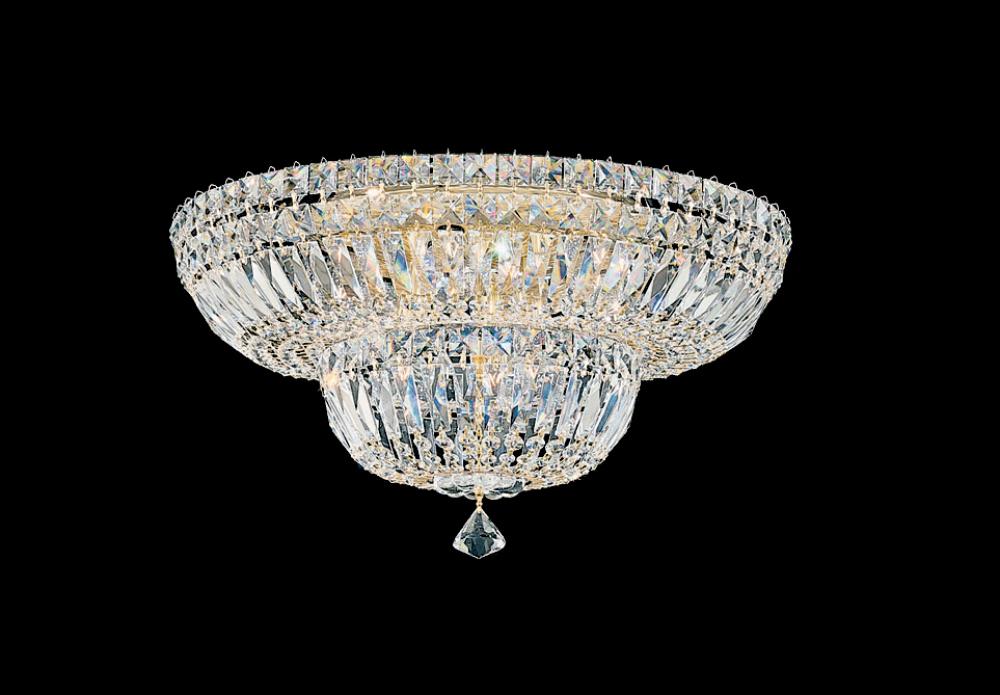 Petit Crystal Deluxe 9 Light 120V Semi-Flush Mount in Aurelia with Optic Crystal