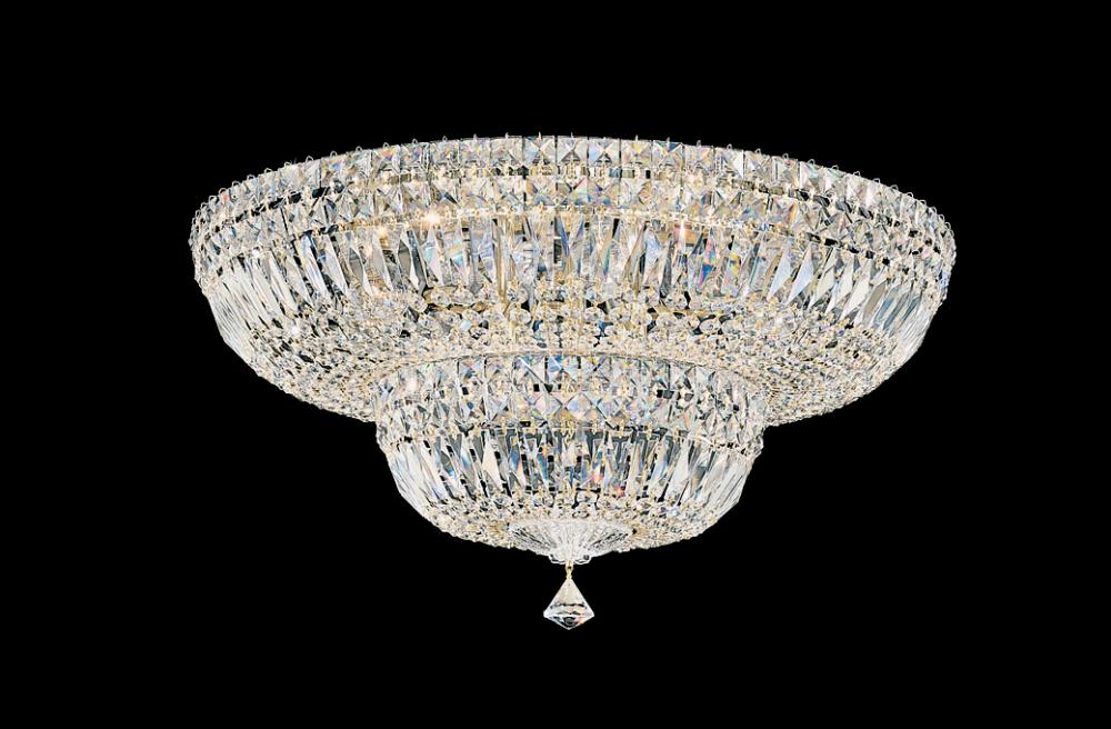 Petit Crystal Deluxe 13 Light 120V Semi-Flush Mount in Aurelia with Optic Crystal