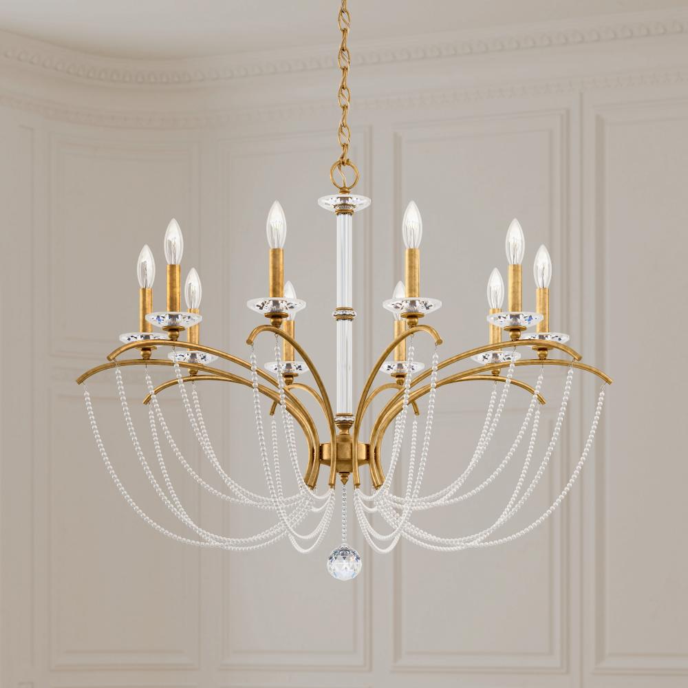 Priscilla 10 Light 120V Chandelier in Black with Bronze Pearl