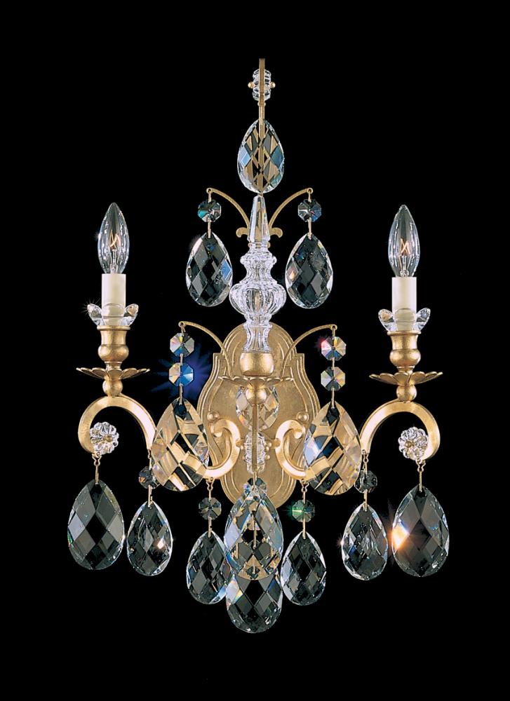 Renaissance 2 Light 120V Wall Sconce in Etruscan Gold with Crystals from Swarovski®