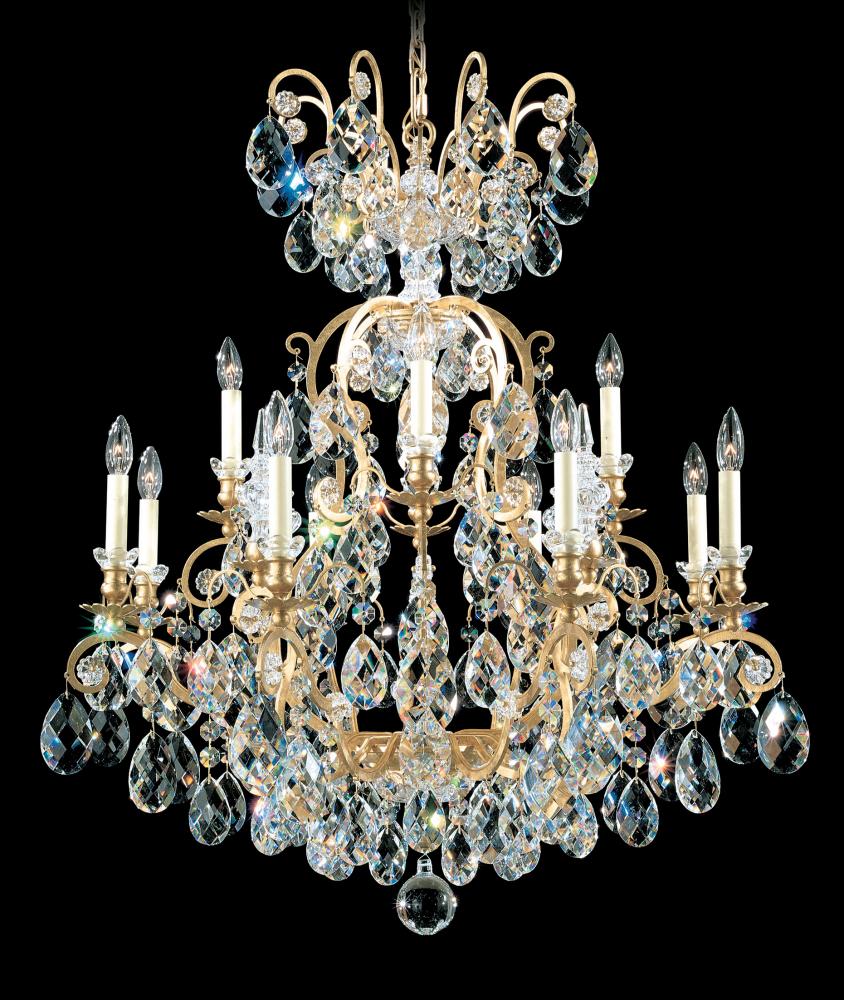 Renaissance 13 Light 120V Chandelier in Antique Silver with Crystals from Swarovski®