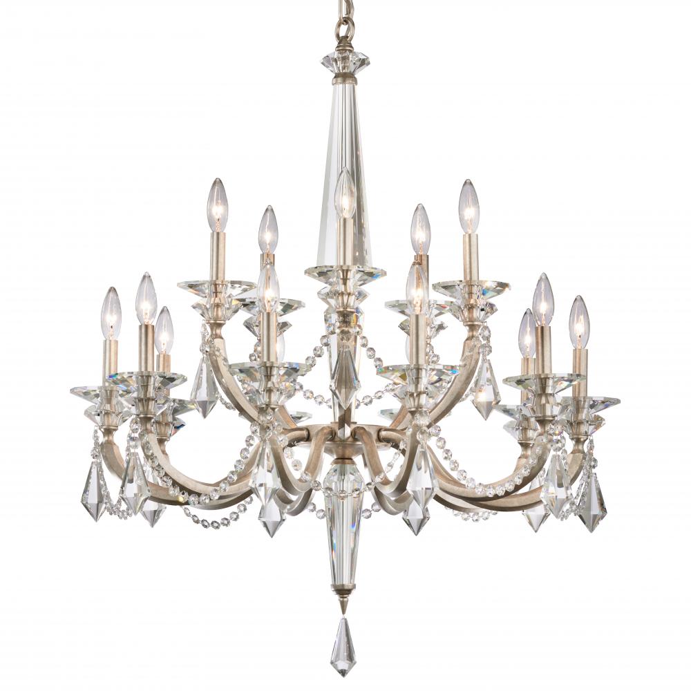 Verona 15 Light 120V Chandelier in Heirloom Gold with Radiance Crystal