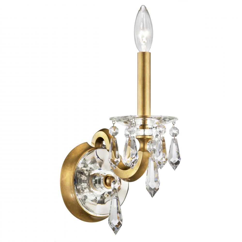 Napoli 1 Light 120V Wall Sconce in Heirloom Gold with Radiance Crystal