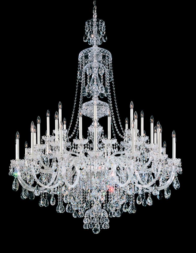 Sterling 45 Light 120V Chandelier in Aurelia with Clear Heritage Handcut Crystal