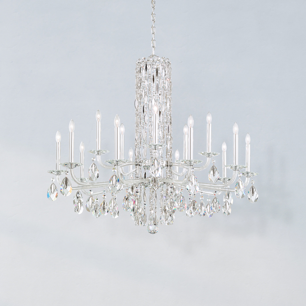 Siena 15 Light 120V Chandelier in Black with Radiance Crystal