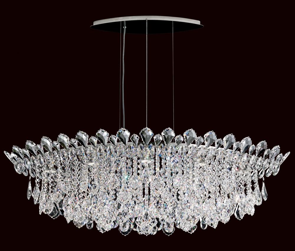 Trilliane Strands 8 Light 120V Pendant in Polished Stainless Steel with Radiance Crystal