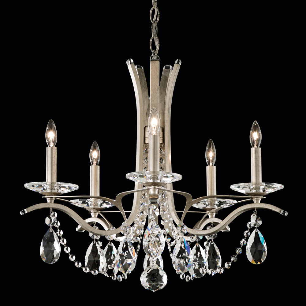 Vesca 5 Light 120V Chandelier in White with Radiance Crystal