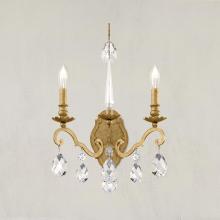 Schonbek 1870 RN3861N-22H - Renaissance Nouveau 2 Light 120V Wall Sconce in Heirloom Gold with Heritage Handcut Crystal