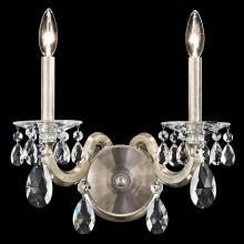 Schonbek 1870 S8602N-23R - San Marco 2 Light 120V Wall Sconce in Etruscan Gold with Radiance Crystal