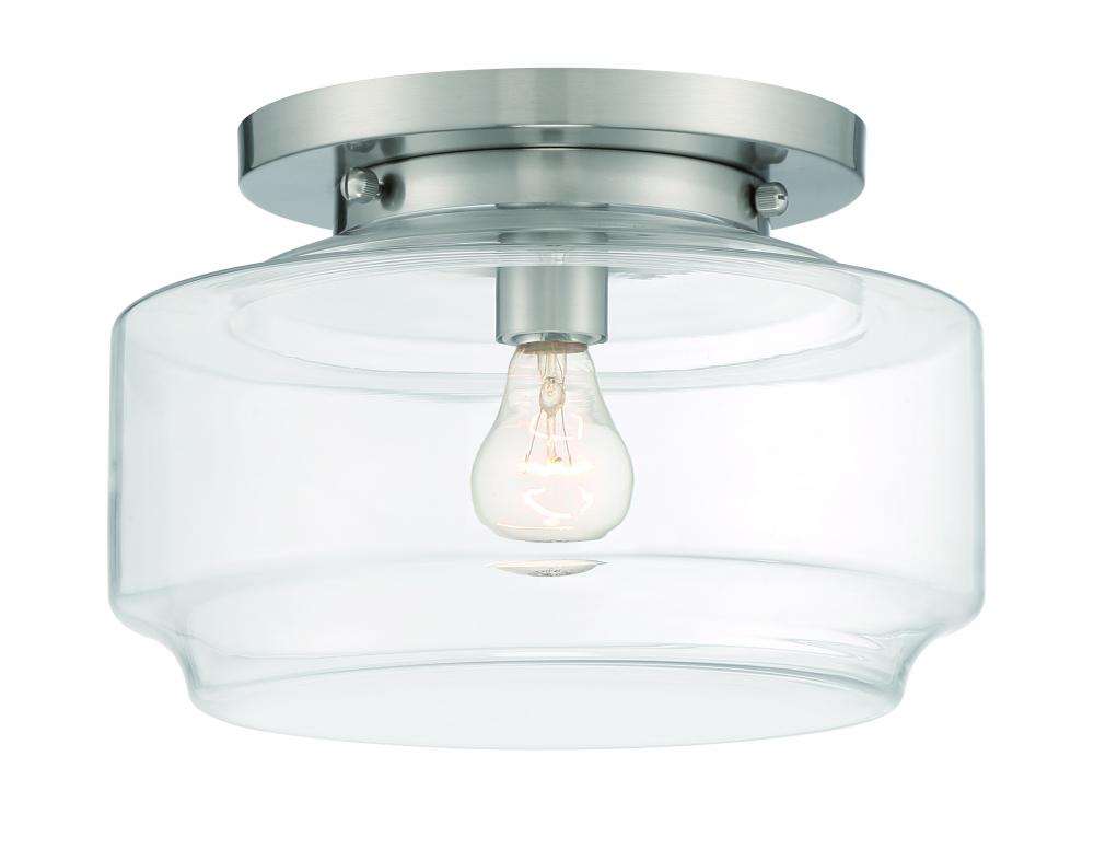 Peri 1 Light 12" Flushmount in Brushed Polished Nickel