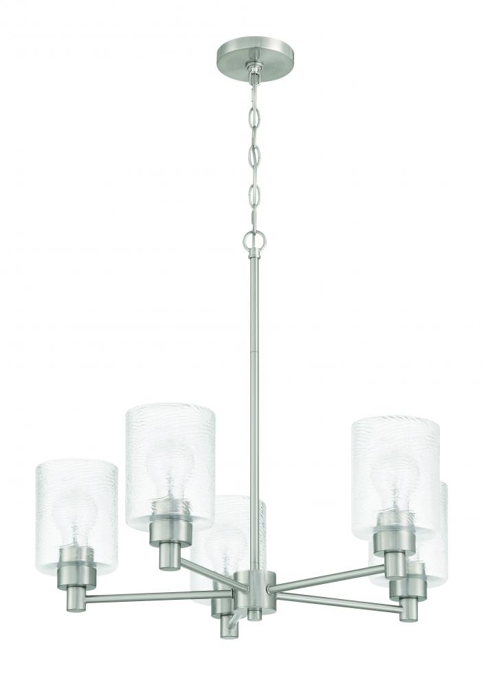 Lyndsey 5 Light Chandelier in Brushed Polished Nickel