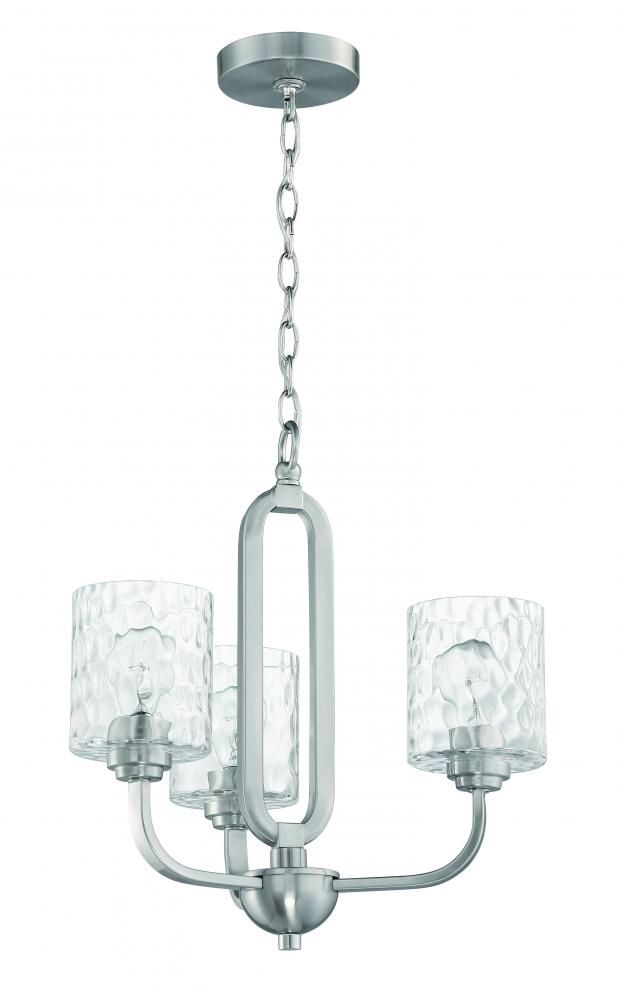 Collins 3 Light Chandelier in Brushed Polished Nickel