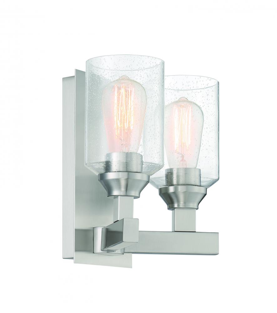 Chicago 2 Light Wall Sconce in Brushed Polished Nickel