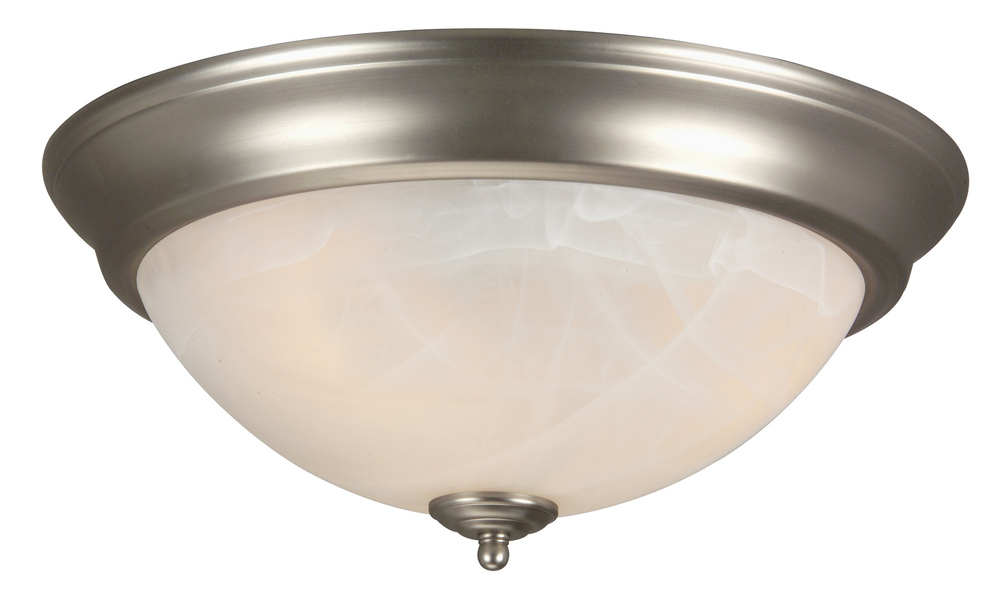 2 Light Flushmount in Brushed Satin Nickel