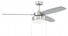 Craftmade INT52BNK3 - 52" Intrepid in Brushed Polished Nickel w/ Brushed Nickel/Walnut Blades