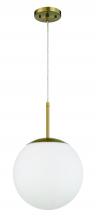 Craftmade 56892-SB-WG - Gaze 1 Light 12" Pendant in Satin Brass (White Glass)