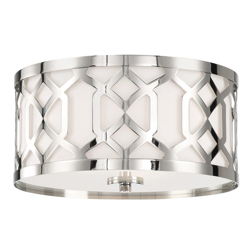 Libby Langdon Jennings 3 Light Polished Nickel Flush Mount