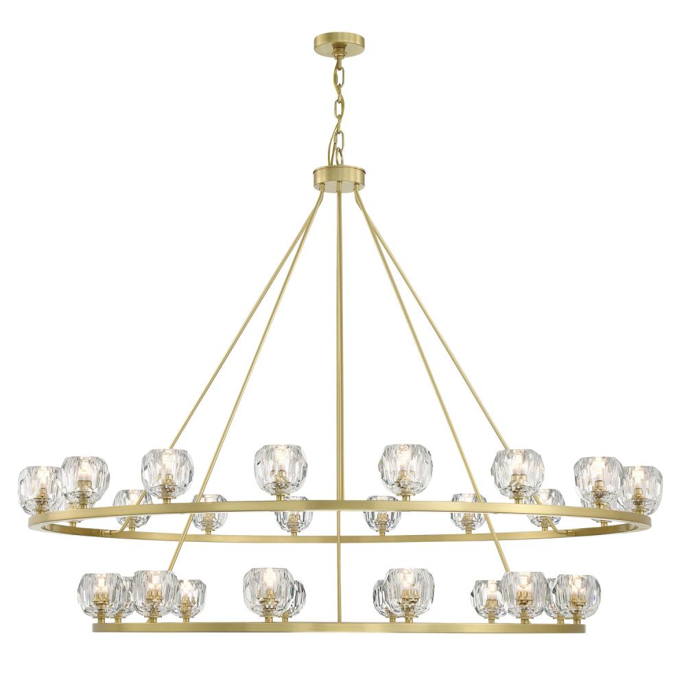 Aragon 30 Light Soft Brass Chandelier