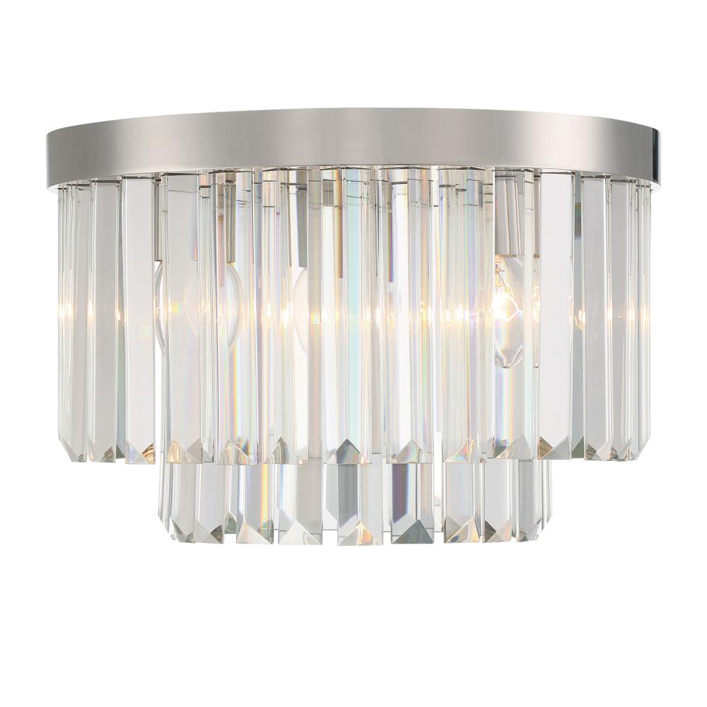 Hayes 4 Light Polished Nickel Flush Mount