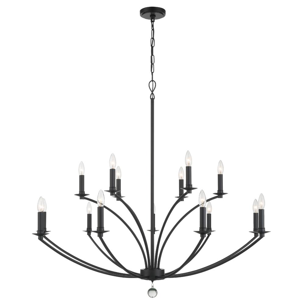 Mila 15 Light Black Chandelier