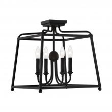 Crystorama 2243-BF_NOSHADE - Libby Langdon Sylvan 4 Light Black Forged Semi Flush Mount