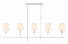 Crystorama 537-MT - Broche 5 Light Matte White Chandelier