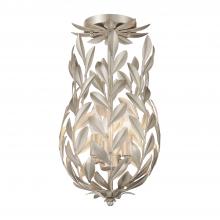 Crystorama 563-SA_CEILING - Broche 3 Light Antique Silver Semi Flush Mount