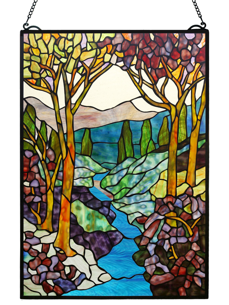 Landscape 26"H Tiffany Window Panel