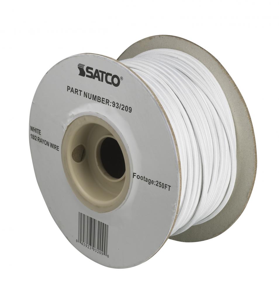 Pulley Bulk Wire; 18/2 Rayon Braid 90C; 250 Foot/Spool; White