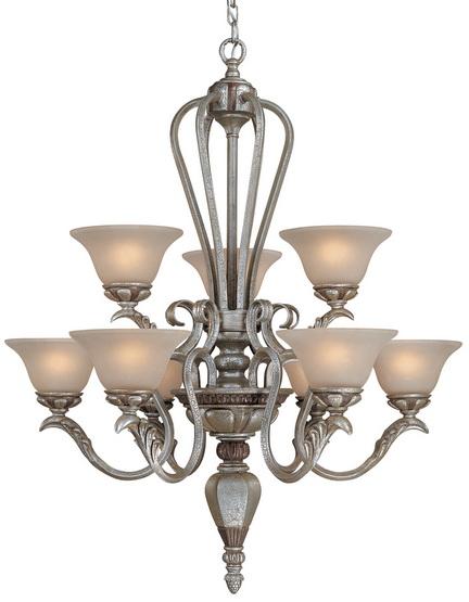 Nine Light Florentine Up Chandelier