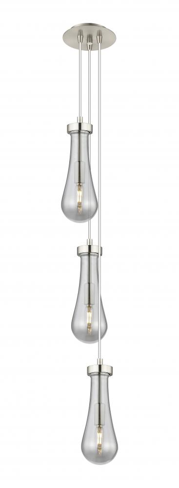 Owego - 3 Light - 7 inch - Brushed Satin Nickel - Multi Pendant