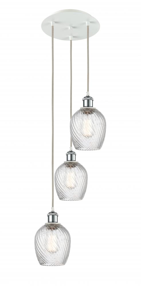 Salina - 3 Light - 12 inch - White Polished Chrome - Cord Hung - Multi Pendant