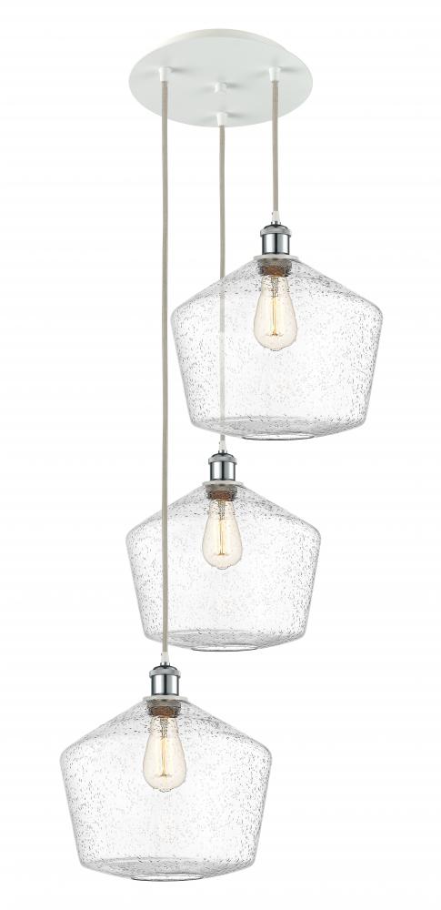 Cindyrella - 3 Light - 19 inch - White Polished Chrome - Cord Hung - Multi Pendant