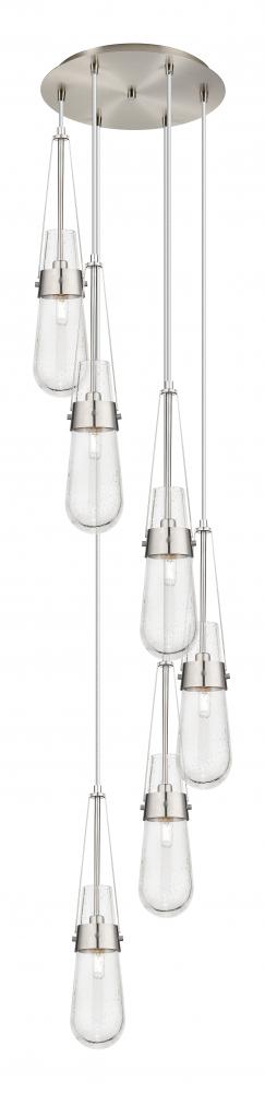 Milan - 6 Light - 15 inch - Brushed Satin Nickel - Multi Pendant