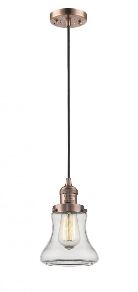 Bellmont - 1 Light - 6 inch - Antique Copper - Cord hung - Mini Pendant