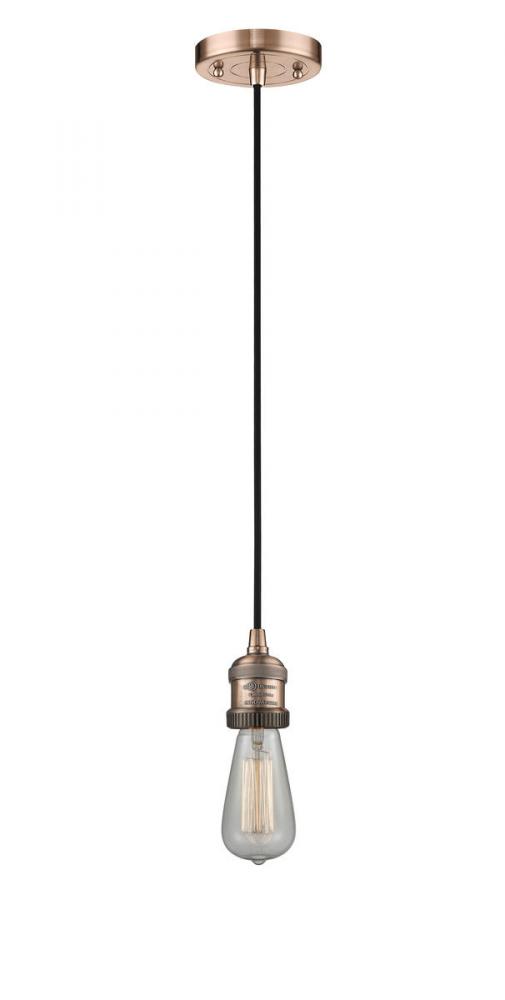 Bare Bulb - 1 Light - 3 inch - Antique Copper - Cord hung - Mini Pendant