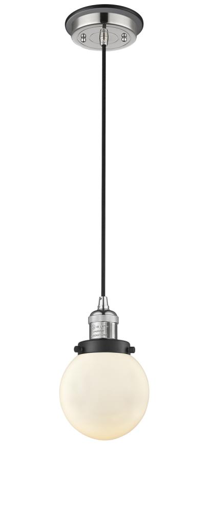 Beacon - 1 Light - 6 inch - Polished Nickel - Cord hung - Mini Pendant