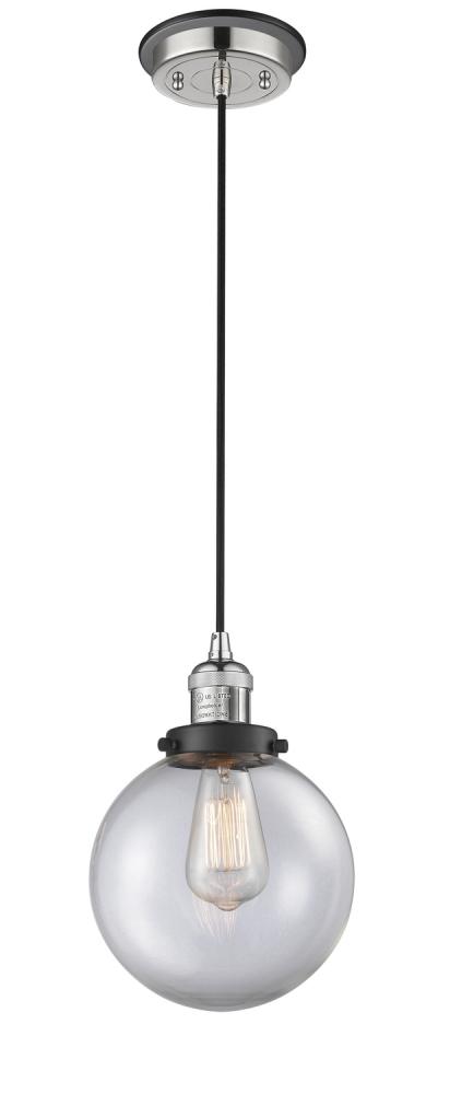 Beacon - 1 Light - 8 inch - Polished Nickel - Cord hung - Mini Pendant