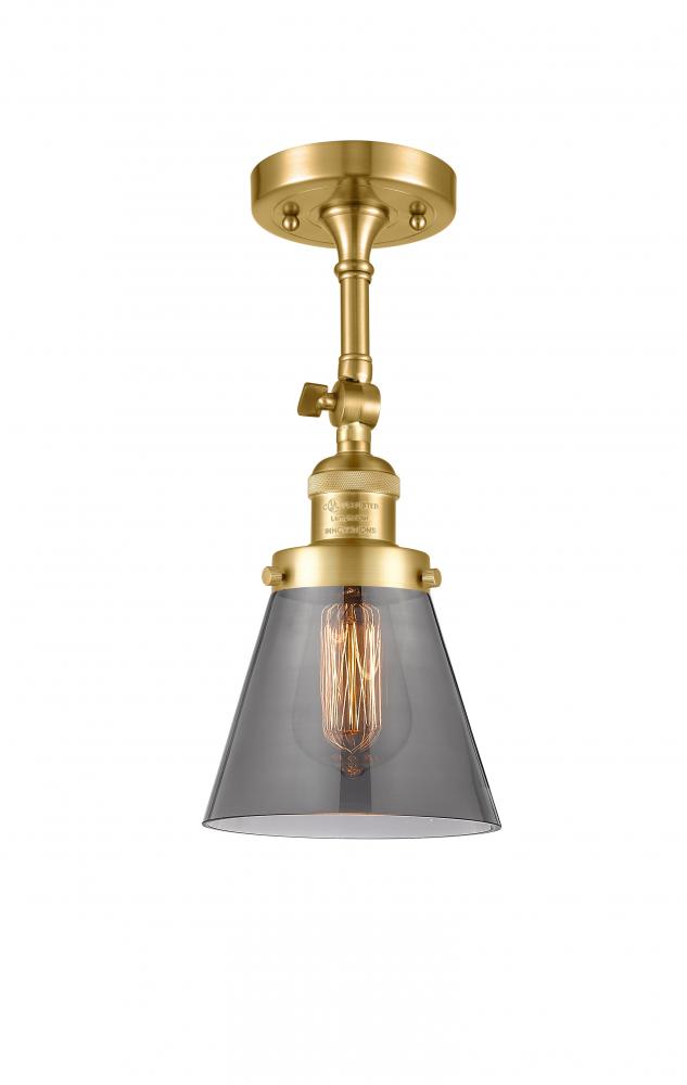 Cone - 1 Light - 6 inch - Satin Gold - Semi-Flush Mount