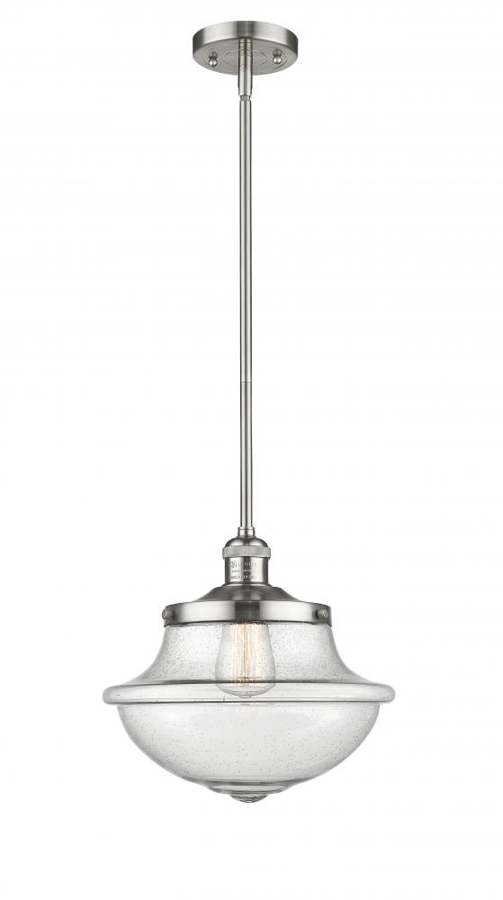 Oxford - 1 Light - 12 inch - Brushed Satin Nickel - Stem Hung - Mini Pendant