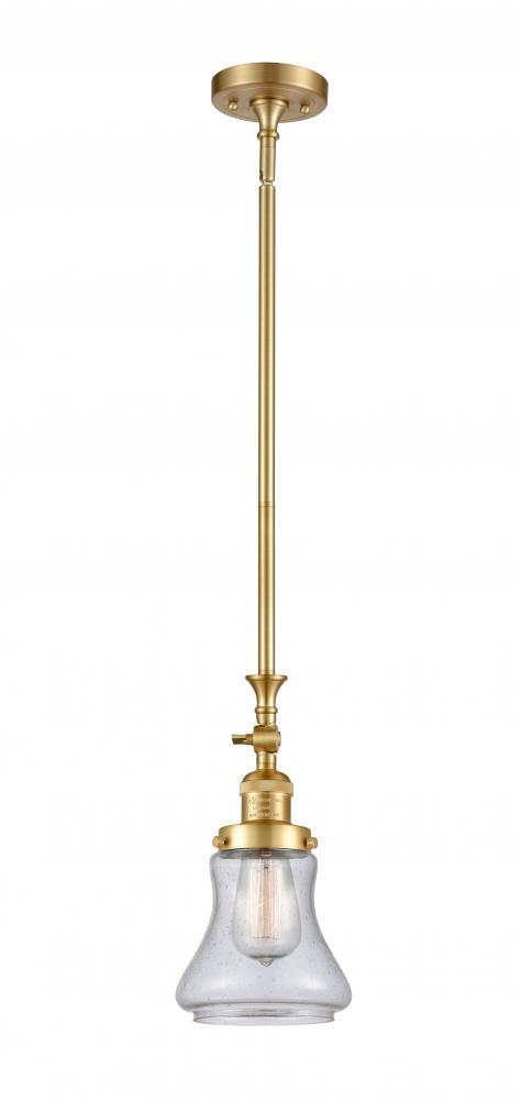 Bellmont - 1 Light - 6 inch - Satin Gold - Stem Hung - Mini Pendant