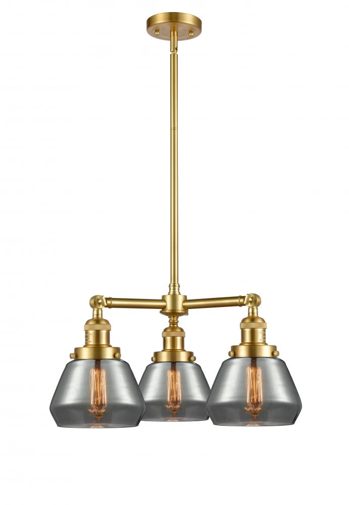 Fulton - 3 Light - 22 inch - Satin Gold - Stem Hung - Chandelier