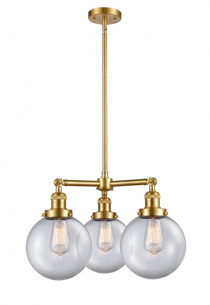 Beacon - 3 Light - 22 inch - Satin Gold - Stem Hung - Chandelier